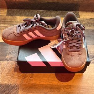 Adidas Women's Brown and Pink Sneakers